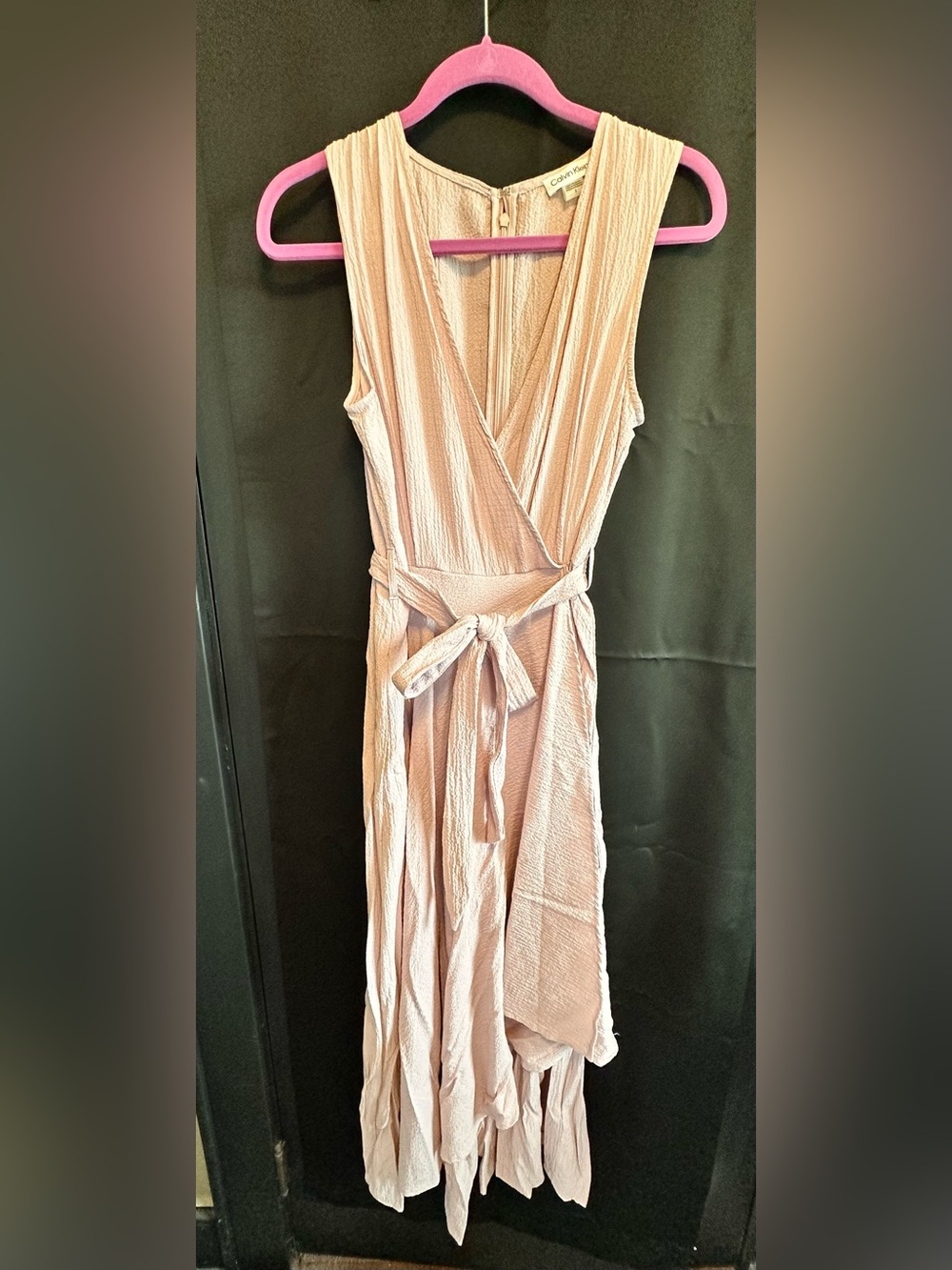 Calvin Klein Sleeveless Wrap jump suit in Blush